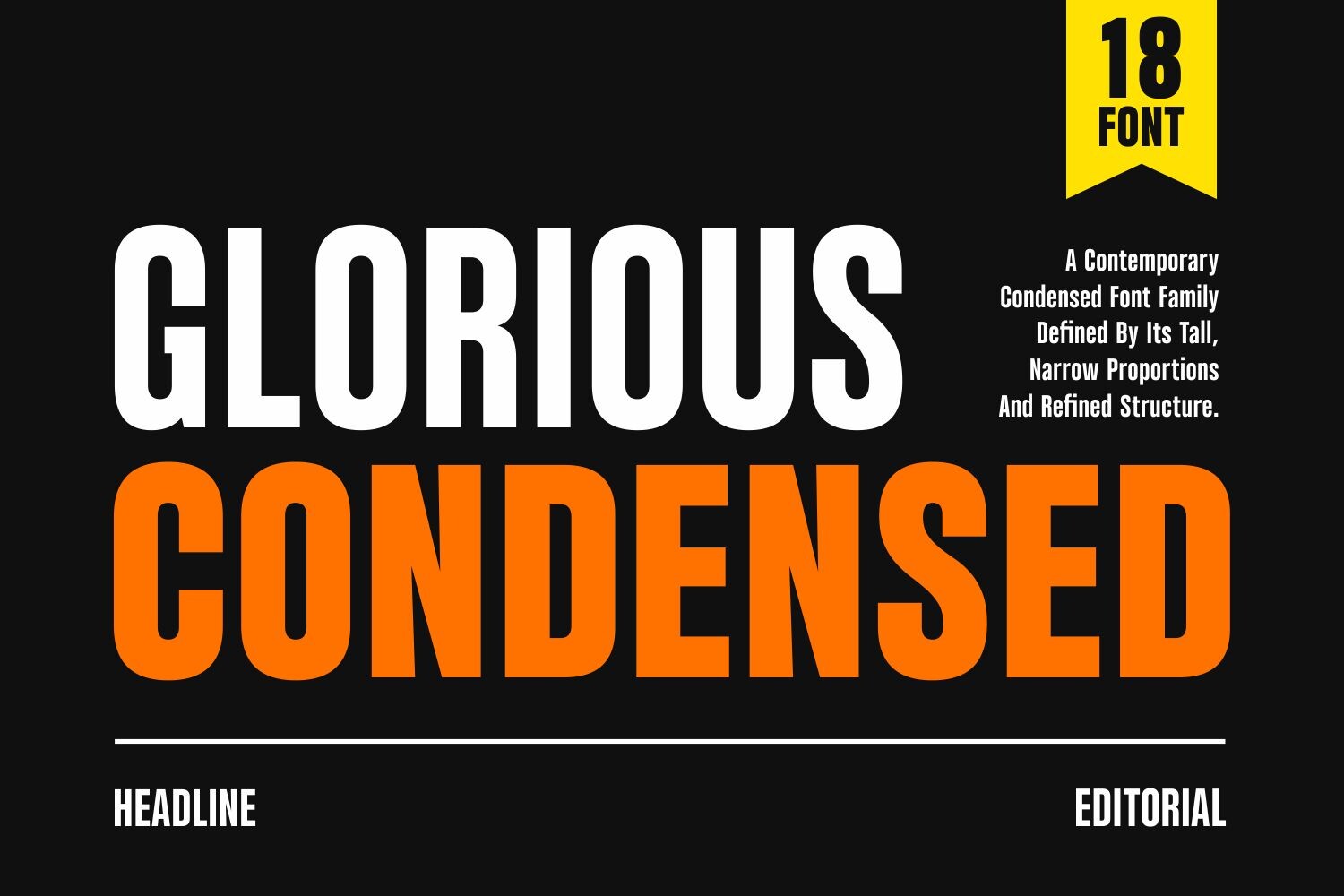 Glorious Condensed preview - bold condensed display sans serif