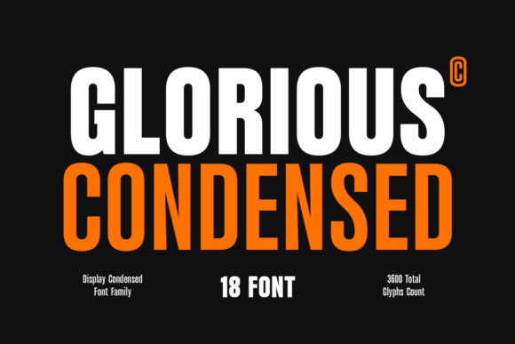 Glorious Condensed Font PNG with transparent background - Preview 1