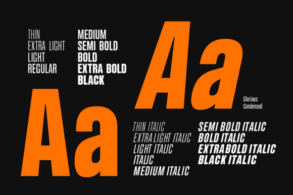 Glorious Condensed Font PNG with transparent background - Preview 6