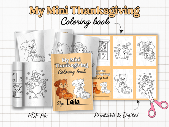 Mini Thanksgiving Coloring Book