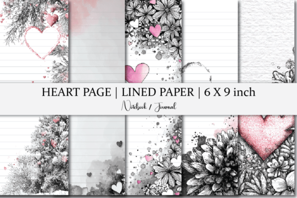 Notebook | Lined paper | Heart pink tone