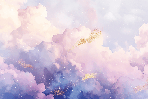 Pastel Cloud Glitter Sky