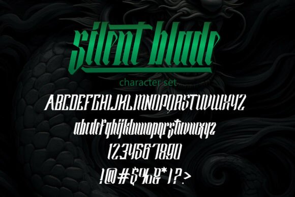 Silent Blade Font PNG with transparent background - Preview 2