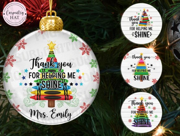 Teacher Christmas Ornament PNG Bundle