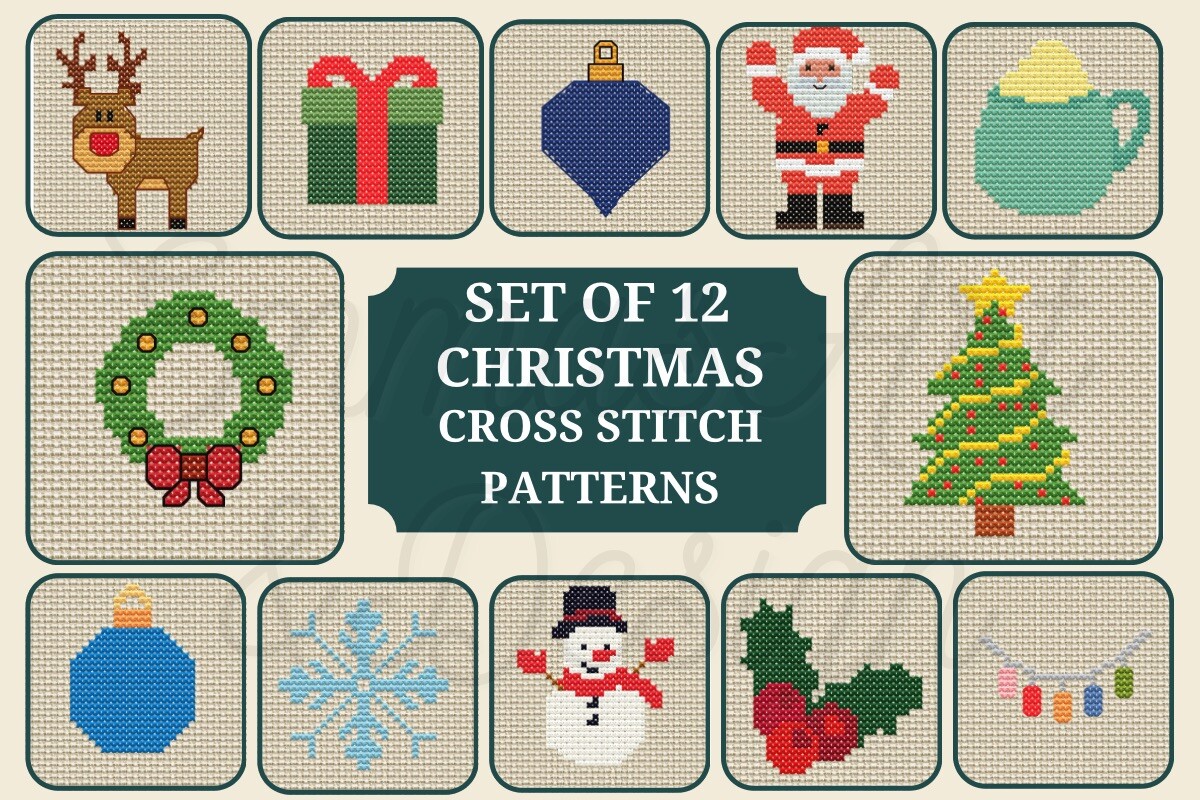 12 Christmas Cross Stitch Patterns