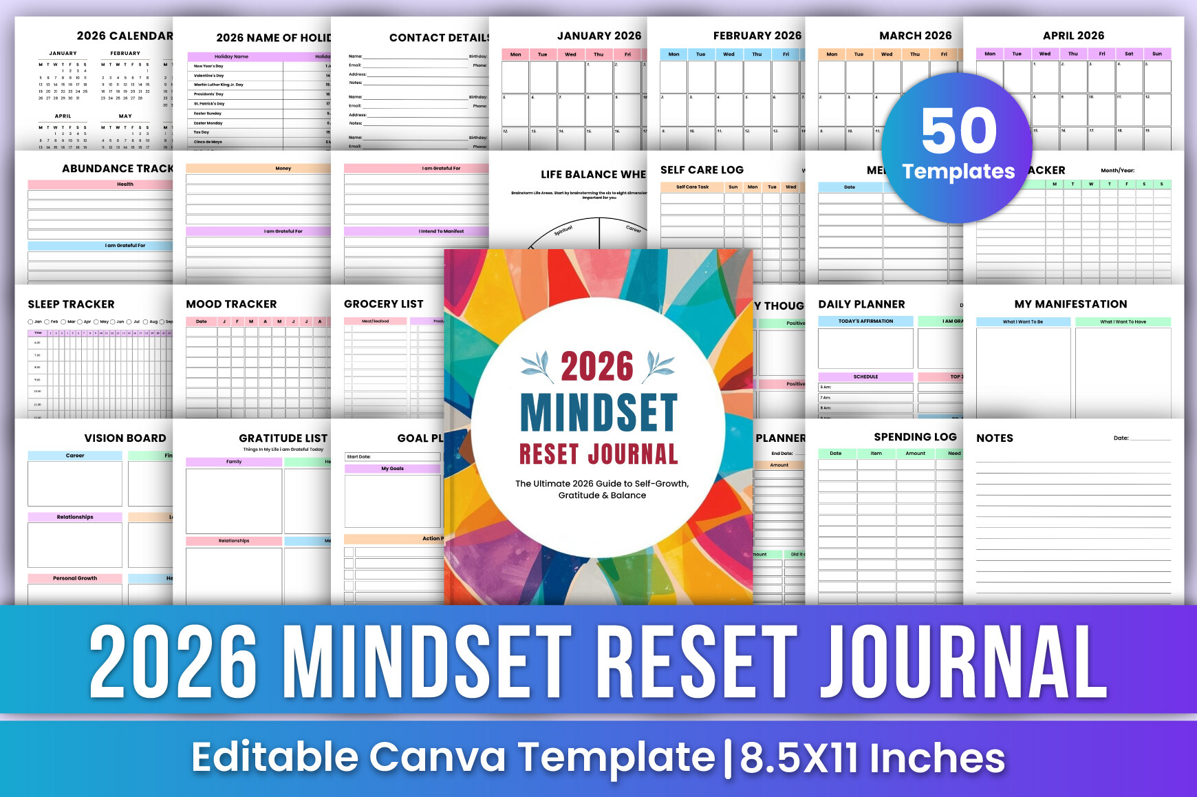 2026 Mindset Reset Journal Canva Kdp Graphic by Mustafiz · Creative Fabrica