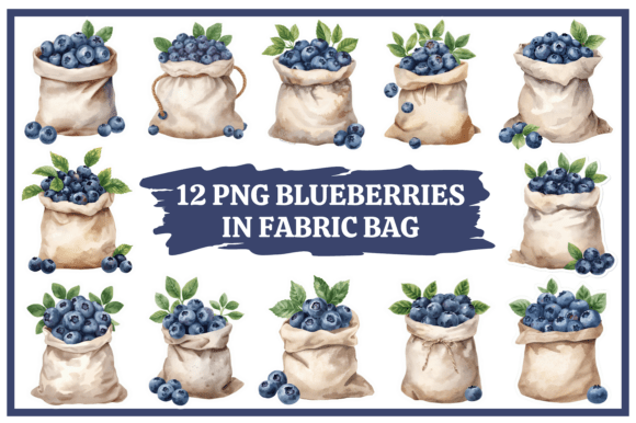 Blueberry Watercolor Clipart Bundle #28