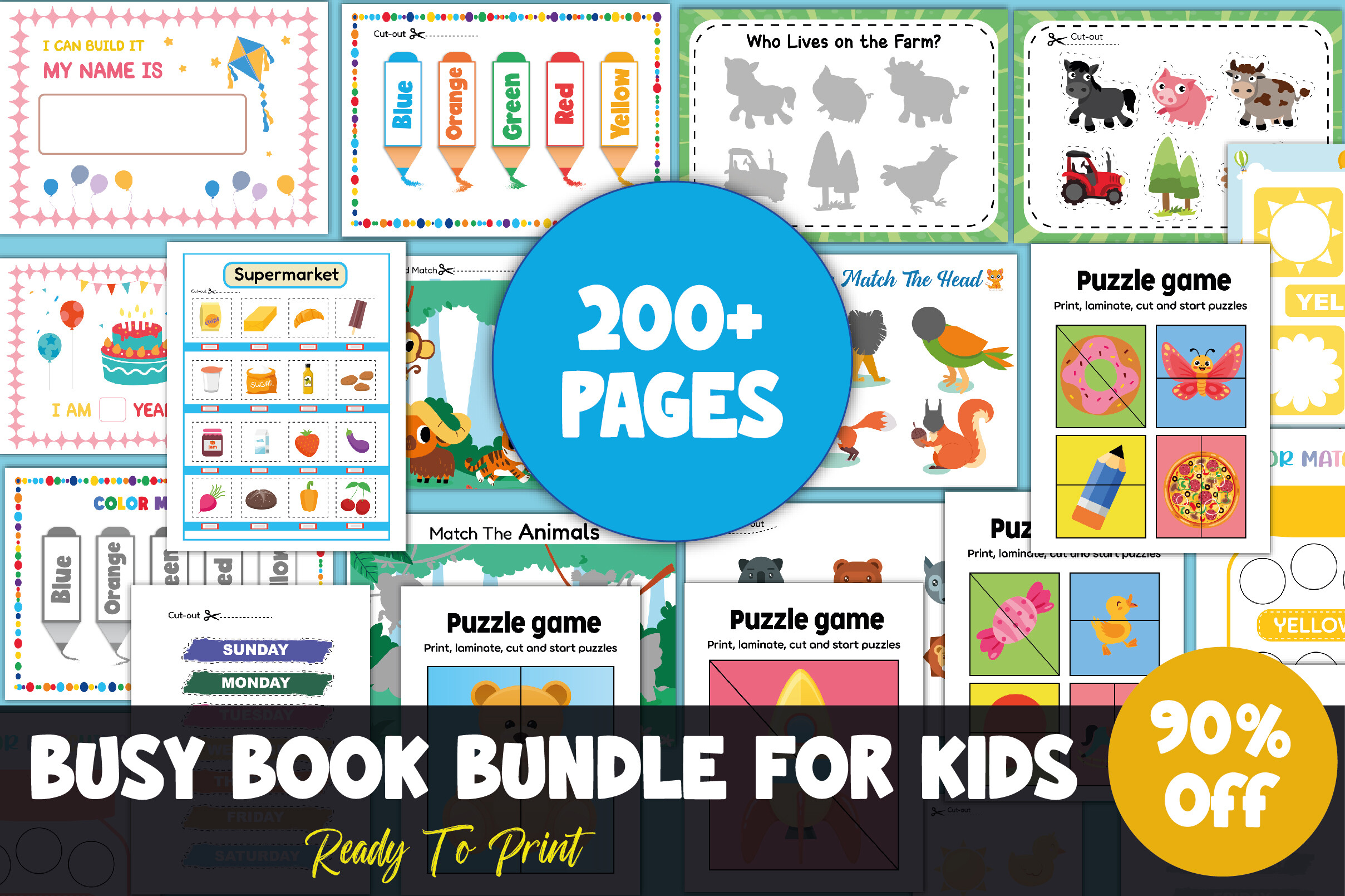 Busy Book Mega Bundle – 200+ Printable