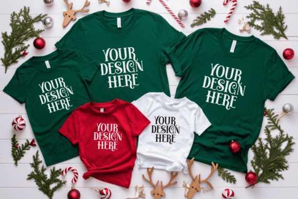 Christmas Family Group T-Shirt Mockups