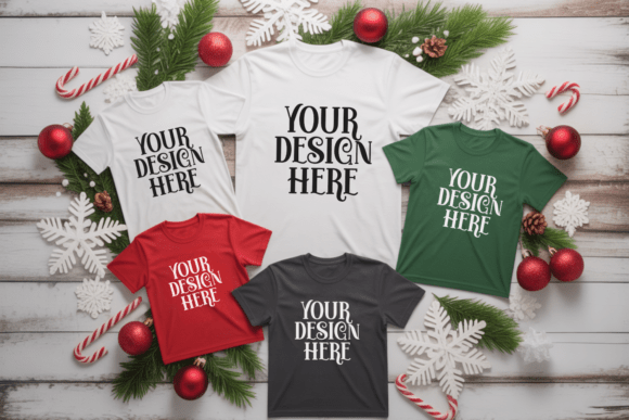 Christmas Family Group T-Shirt Mockups