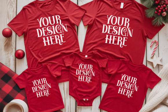 Christmas Family Group T-Shirt Mockups