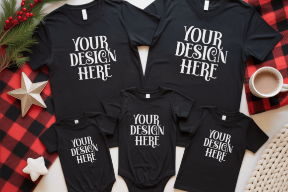Christmas Family Group T-Shirt Mockups