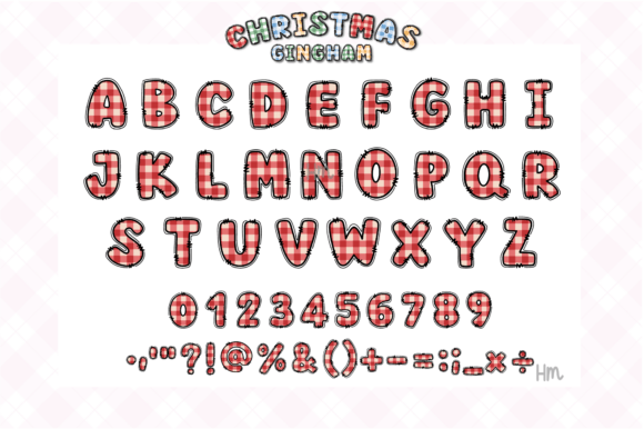 Christmas Gingham Font - Preview 1