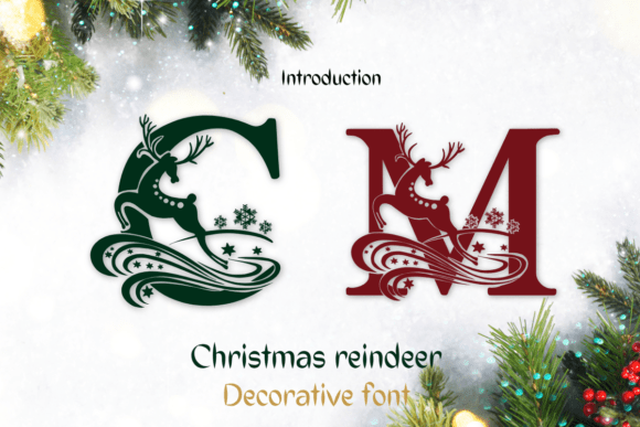 Christmas Reindeer Decorative Font By Sontaya