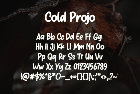 Cold Projo Font - Preview 1