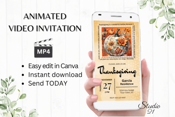 Digital Thanksgiving Invitation
