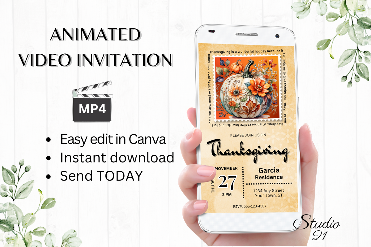 Digital Thanksgiving Invitation