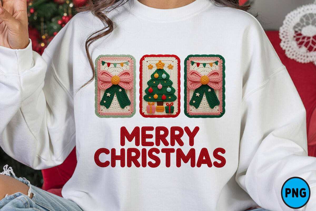 Merry Christmas Crochet PNG