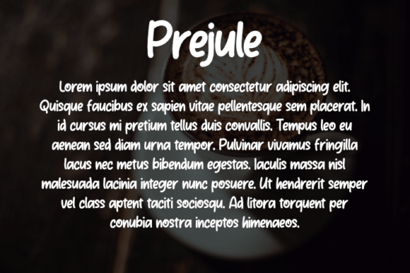 Prejule Font font preview - 2