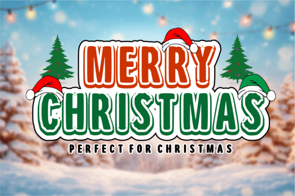 Santa Cartoon Font PNG with transparent background - Preview 1