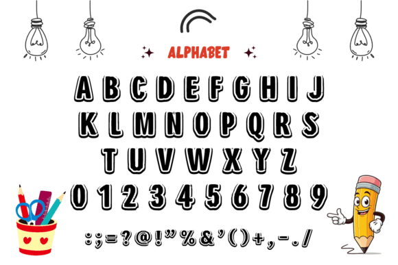 Santa Cartoon Font PNG with transparent background - Preview 3