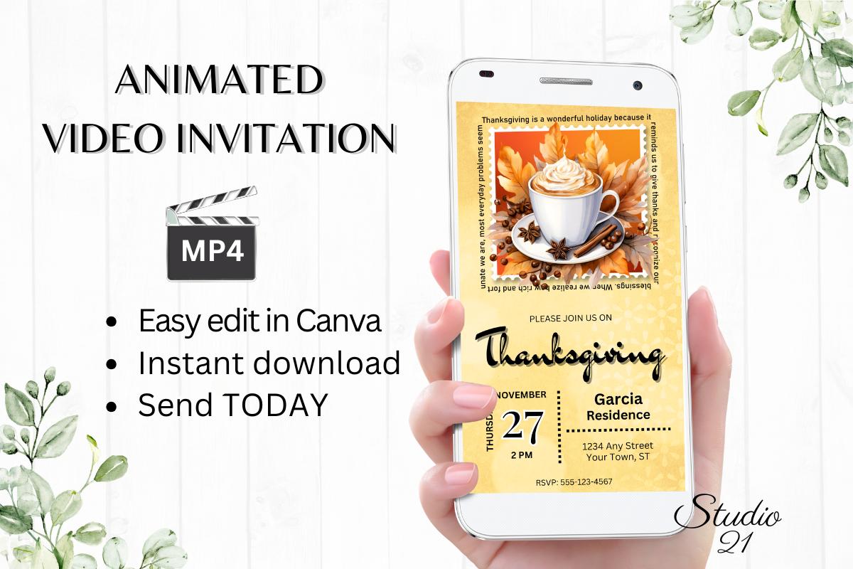 Smartphone Thanksgiving Invitation