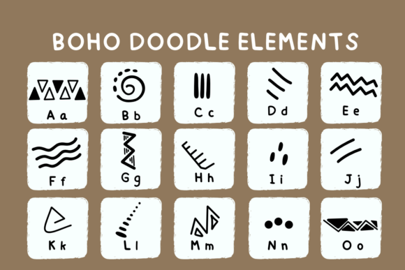 Boho Doodle Elements Font - Preview 4