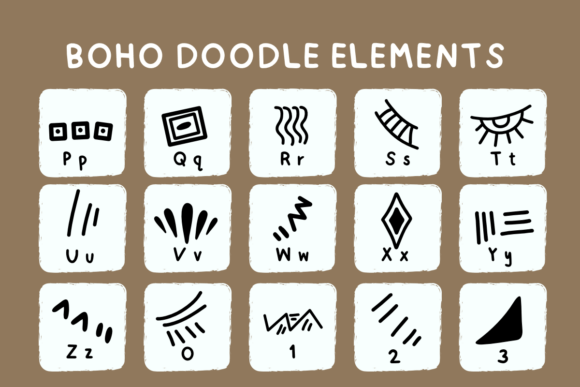 Boho Doodle Elements Font - Preview 5