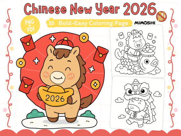 Chinese New Year 2026 Coloring Page