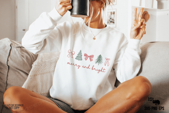 Christmas Tree Coquette Bow SVG PNG