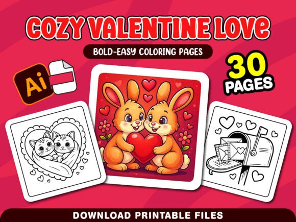 Cozy Love Coloring Pages for Adults