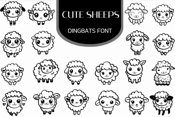 Preview of Cute Sheeps dingbat font