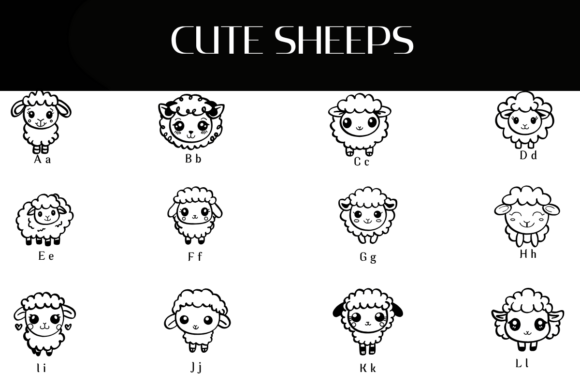 Cute Sheeps Font PNG with transparent background - Preview 1