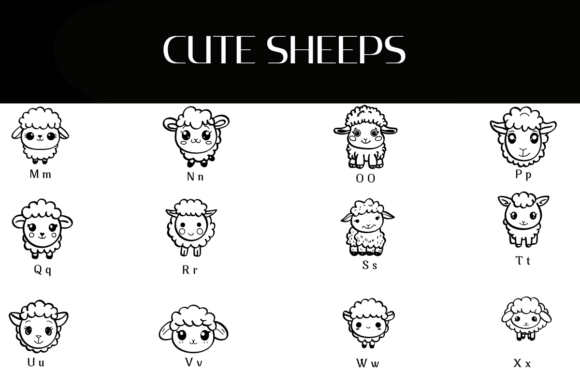 Cute Sheeps Font PNG with transparent background - Preview 2