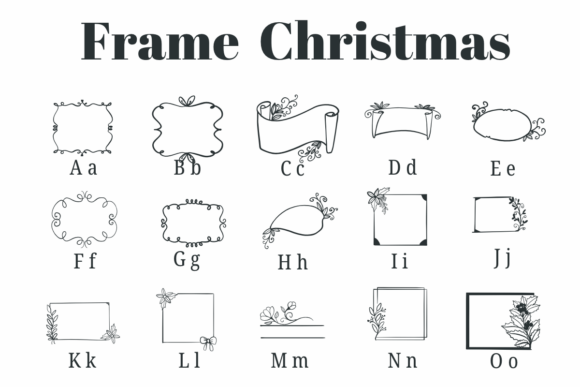 Frame Christmas Font PNG with transparent background - Preview 1