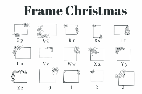 Frame Christmas Font PNG with transparent background - Preview 2