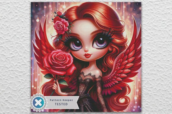 Goth Angel Cross Stitch Pattern PDF