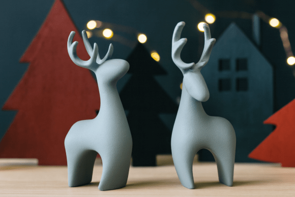 Modern Deer Set 2 Pcs - 3D Printable Christmas Reindeer STL Files - Image 3