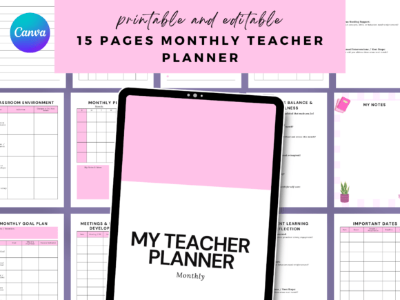 Monthly Teacher Planner | Printable
