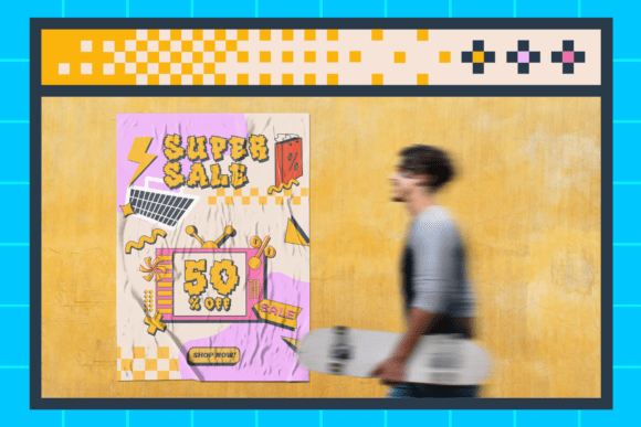 Noise Block Font PNG with transparent background - Preview 2