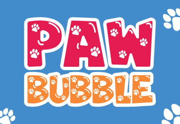 Paw Bubble Font PNG with transparent background - Preview 1
