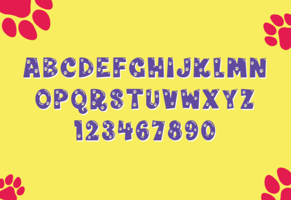 Paw Bubble Font PNG with transparent background - Preview 2