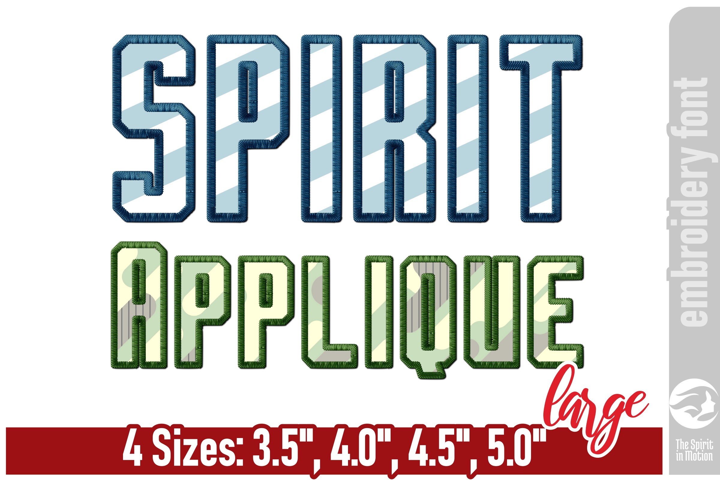 Spirit Applique Embroidery Font - Large