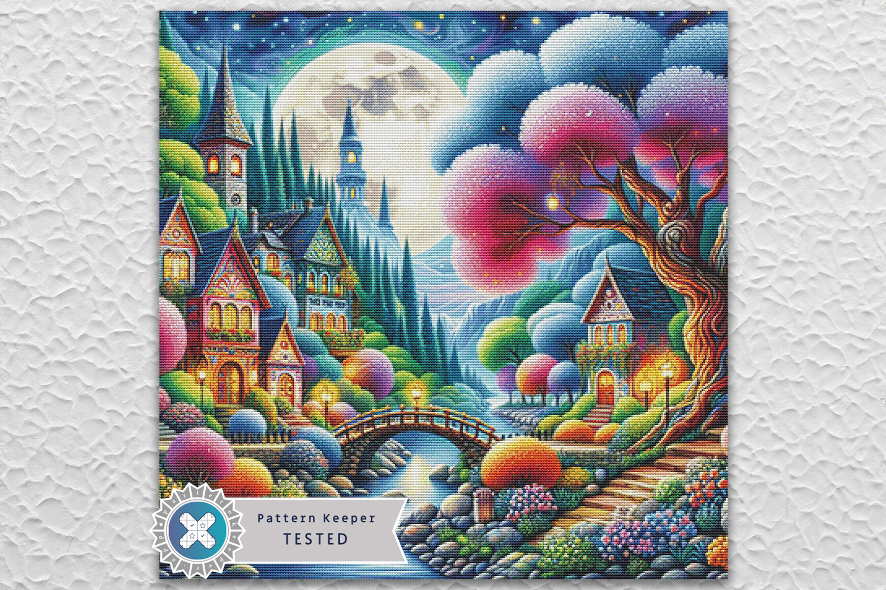 Village Fantasy Cross Stitch Pattern PDF