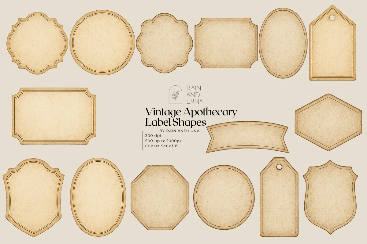 🕯️ Vintage Apothecary Label Set