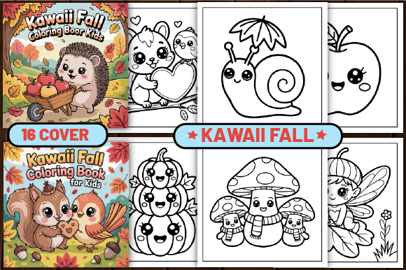 76 Kawaii Fall Coloring Pages for Kids