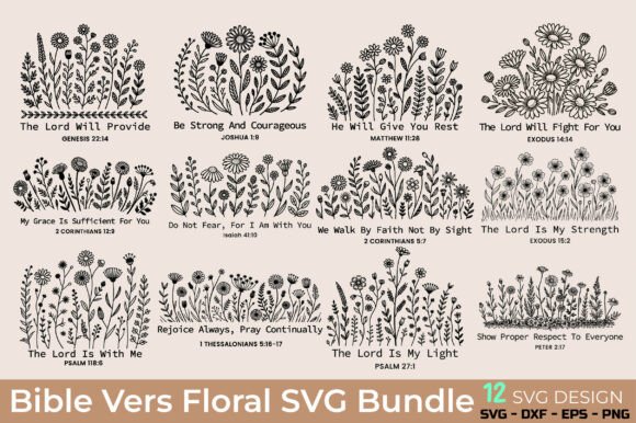 Bible Verse Floral SVG Bundle