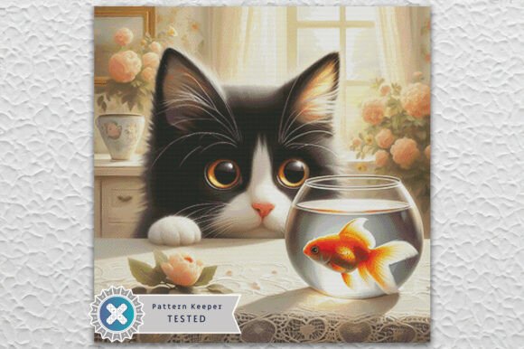 Cat Fish Cross Stitch Pattern PDF