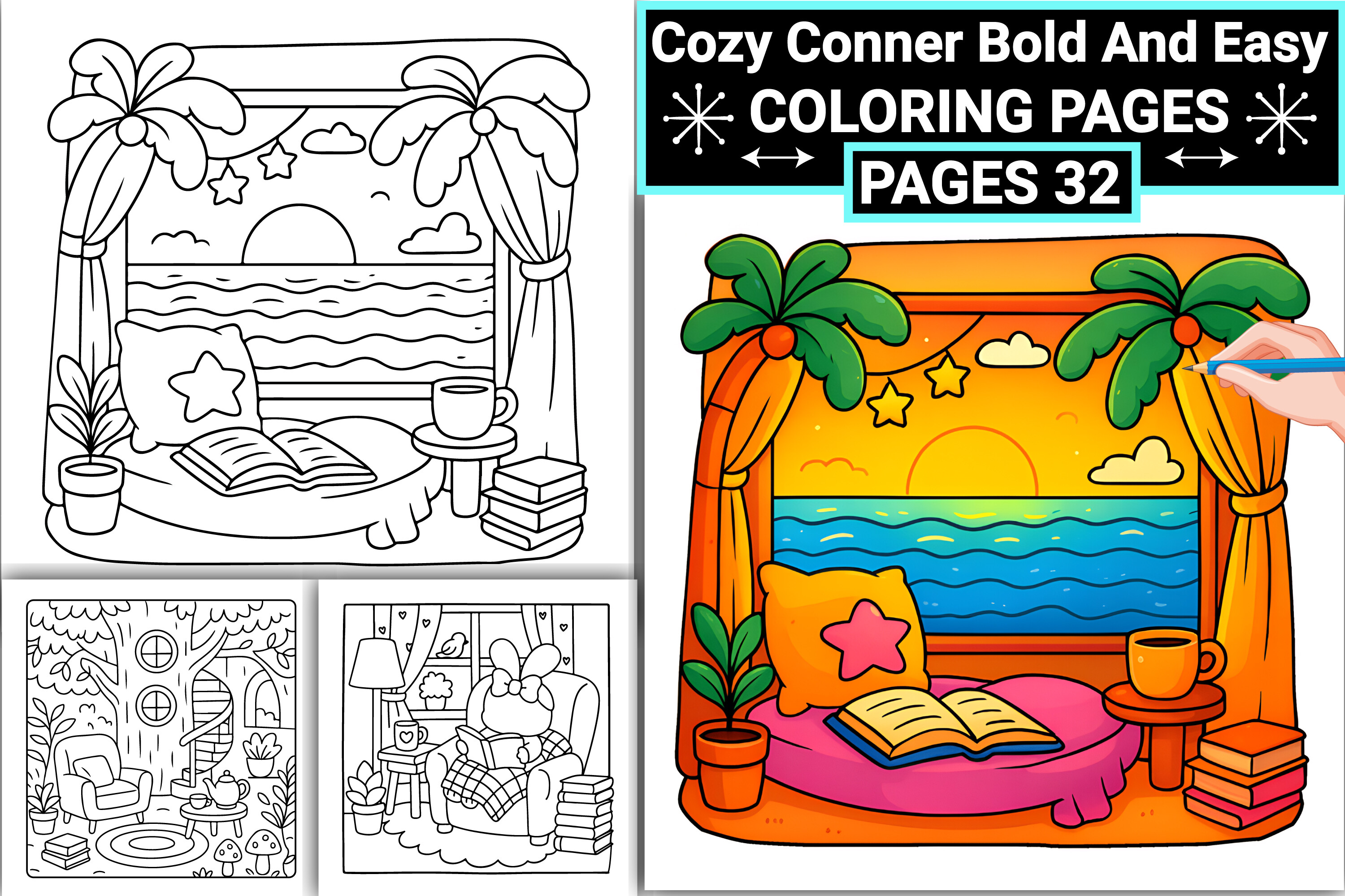 Cozy Conner Bold and Easy Coloring Book