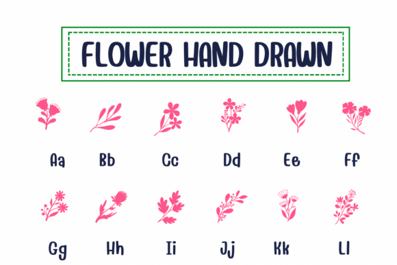 Flower Hand Drawn Font - Preview 1